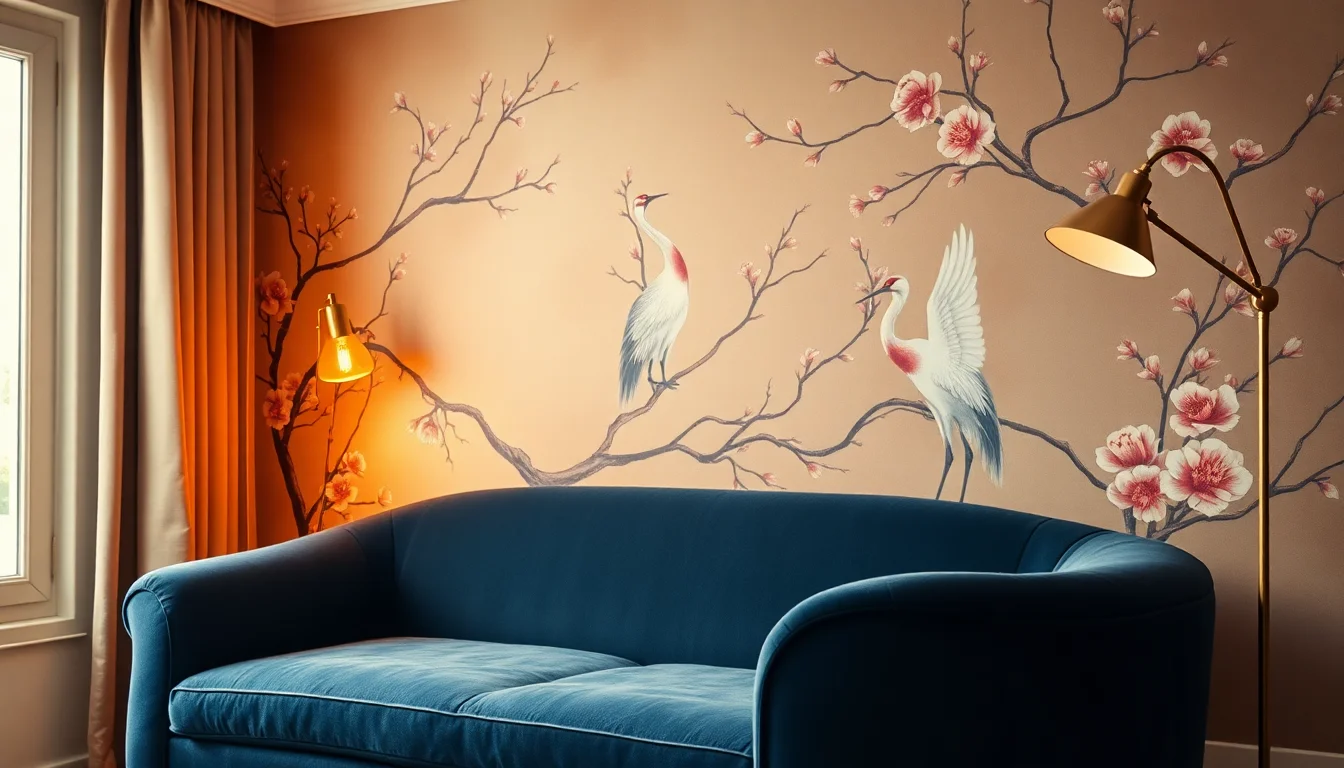 Chinoiserie Mural Wallpaper for the Living Room: From $90 Panels to $900 Hand-Painted